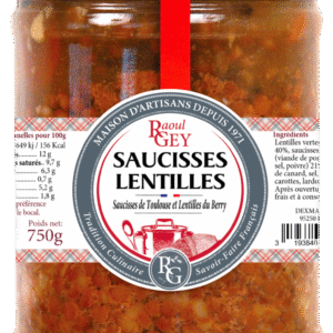 SAUCISSES DE TOULOUSE ET LENTILLES DU BERRY 750G