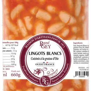 HARICOTS BLANC A LA GRAISSE D'OIE 660GR
