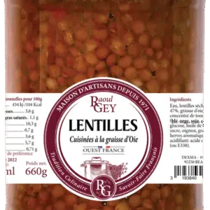 LENTILLES A LA GRAISSE D'OIE 660G