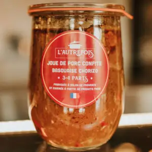 JOUE DE PORC CONFITE BASQUAISE CHORIZO 900GR